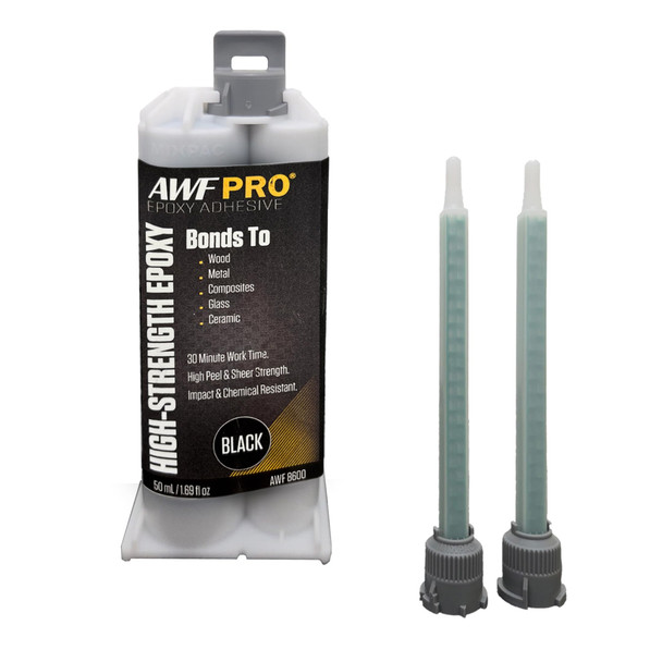 AWF PRO High-Strength Two-Part Epoxy Adhesive, 50 mL Dual Cartridge, Long Working Time, Tough Professional Bonding Resin