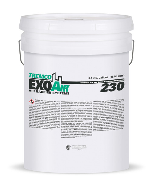 Five gallon pail of ExoAir containing synthetic air and vapor permeable membrane barrier.