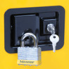 Latch includes hasp for security seal or padlock