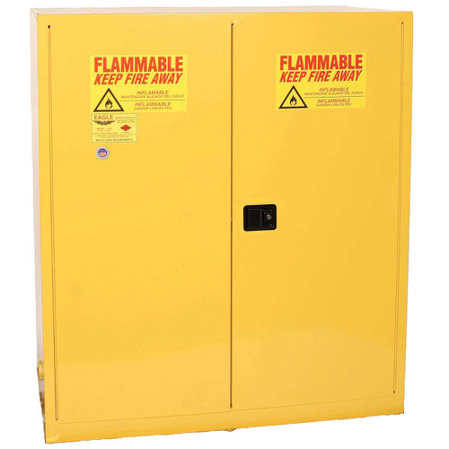 110 Gal Hazmat Safety Cabinet, 2 Vertical Drum, Manual Close