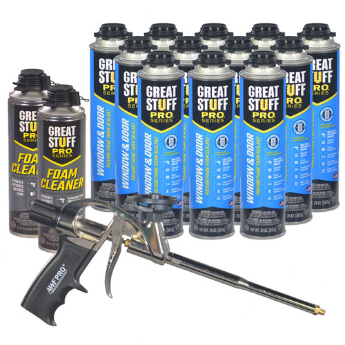 Window and Door PRO Foam Kit with foam applicator and cleaner