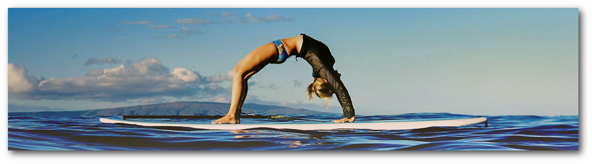 Woman doing SUP yoga