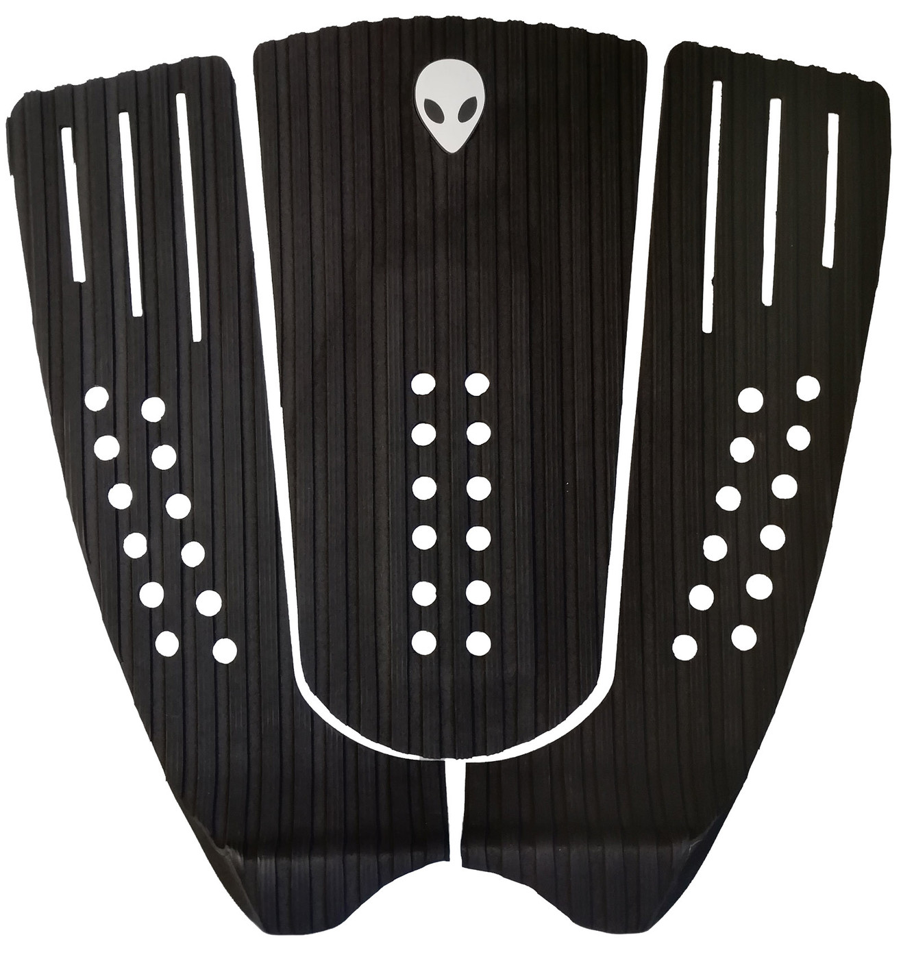 Black surfboard Tail pad line groove with slits for traction