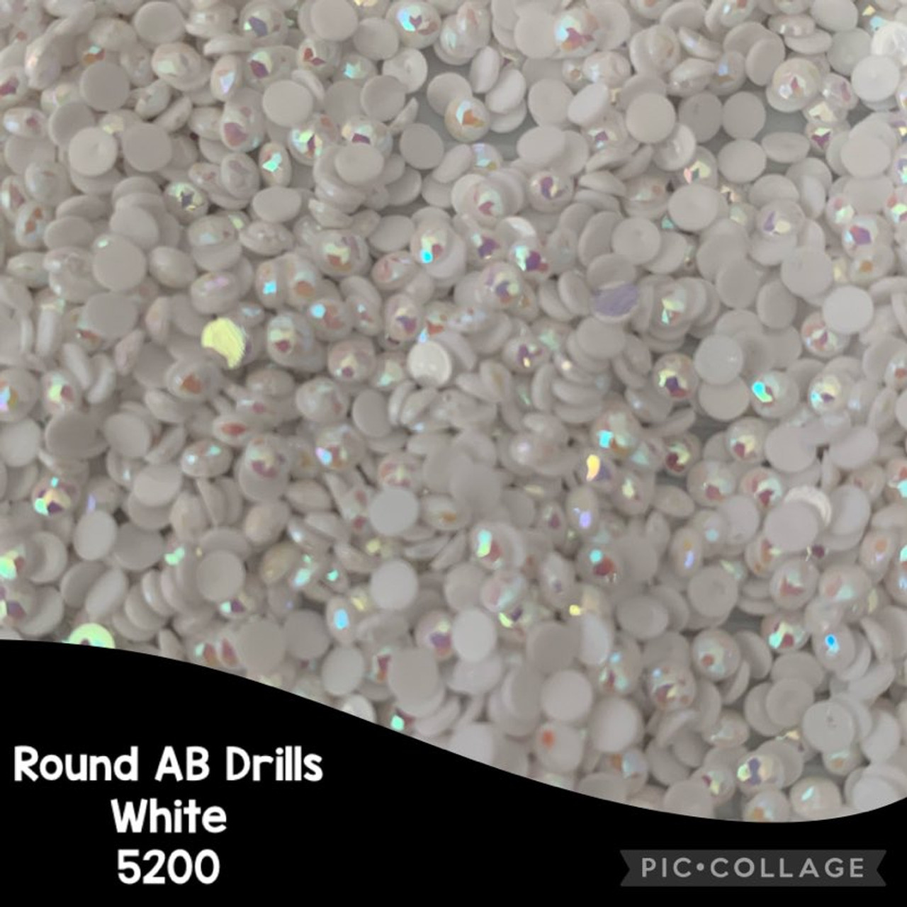 Round Crystal Drills White and Blue - Diamond Painting Drills