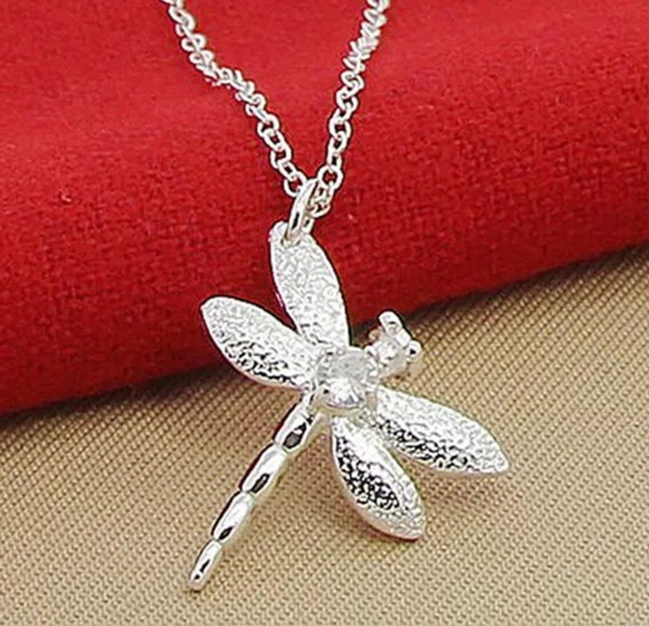 Buy Dragonfly Necklace 925 Sterling Silver Jewelry Clear Cubic Zirconia  Rhinestone Dragonfly Pendant Online in India - Etsy