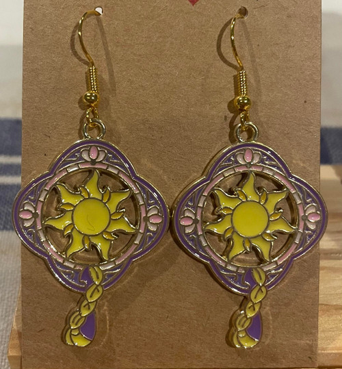 Handmade Tangled Sun Design - Drop Hook Earrings
