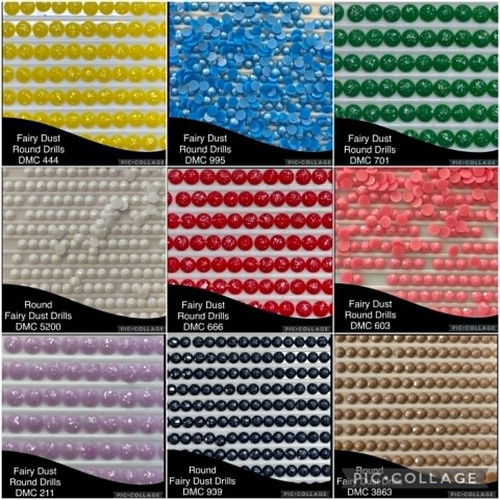BUNDLE FAIRY DUST Diamond Painting ROUND DRILLS 9000 - 9 Bags @ 1000 6gms