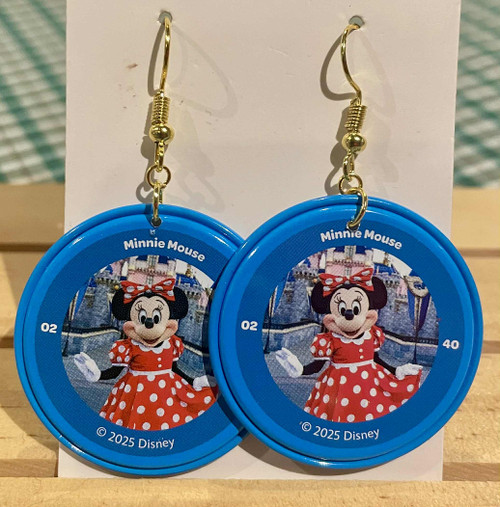 HANDMADE - Woolies Disney Disc Round Earrings - Minnie
