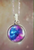 New Silver Plated Round Cabochon Double Sided Galaxy Necklace