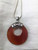 NEW Light Brown Stone Round Necklace with Silver Bail & Chain - Perfect Gift