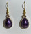 Handmade Gold Plated Purple Tear Drop - Hook Earrings