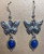 Handmade Silver Plated Butterfly with Blue Stone Hook Earrings #2