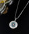 Silver Rhodium Plated Clear Baguette Cut Crystals Evil Eye Necklace & Black CZ