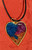 HANDMADE Resin Poured Heart Pendant Pink, Gold & Blue Glitter Necklace