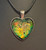 Handmade Resin Poured Yellow Glitter Heart Shape Design Pendant Necklace