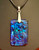 Handmade Resin Poured Blue Glitter Flakes Rectangle Design Pendant Necklace