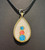 Handmade Resin Poured White, Blue & Watermelon Tear Drop Pendant Necklace