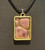 Handmade Resin Poured Bronze Shiny Bubble Design Rectangle Pendant Necklace