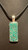 NEW Handmade Blue Bead UV Resin Rectangle Closed Gold Bezel Pendant Necklace