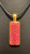 NEW Handmade Pink Bead UV Resin Rectangle Closed Gold Bezel Pendant Necklace