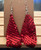 HANDMADE - Red Mesh Geometric Sequined Drop Hook Earrings