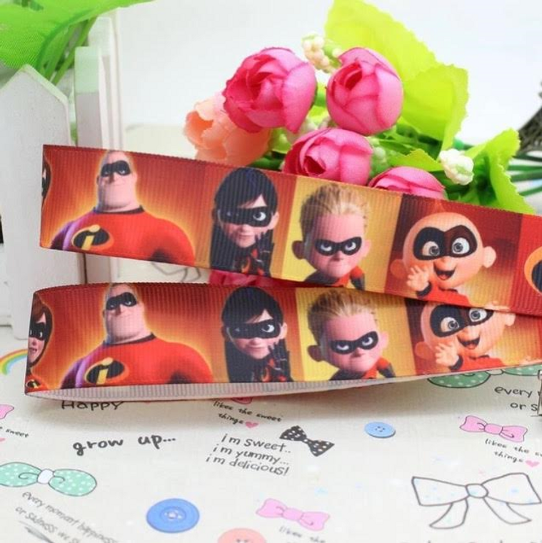 1 Metre THE INCREDIBLES Grossgrain 22mm Ribbon