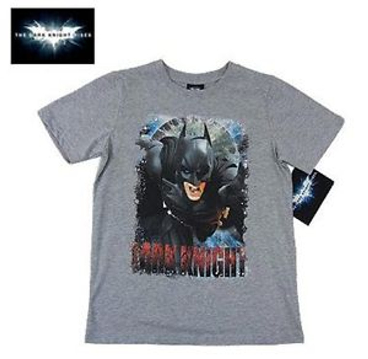  New Boys Batman "The Dark Knight" Grey Licensed T-Shirt/Top - Size 12