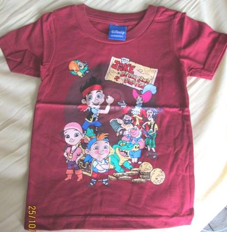 New Baby Boys Red Jake & the Neverland Pirates T- shirt - Size 12 Months