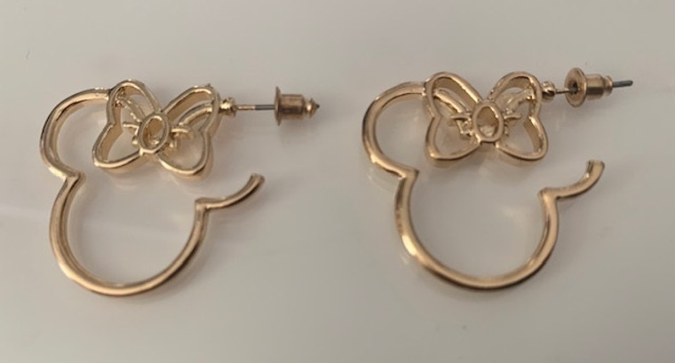 NEW Gold Plated Disney Minnie Mouse Hoop Style Earrings 