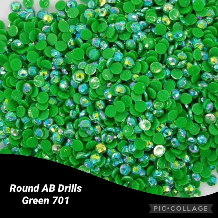 2000 Diamond Painting ROUND AB (Aurora Borealis) Drills - GREEN 701