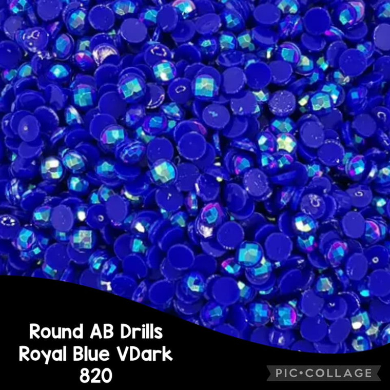 2000 Diamond Painting ROUND AB (Aurora Borealis) Drills - ROYAL BLUE V DK 820