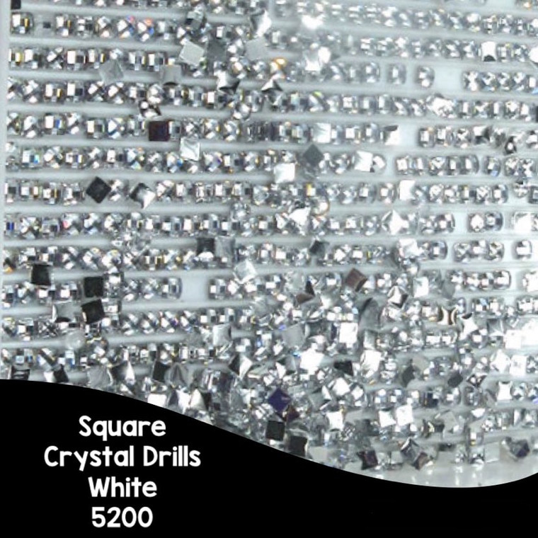 2000 Diamond Painting SQUARE Crystal WHITE 5200 Drills