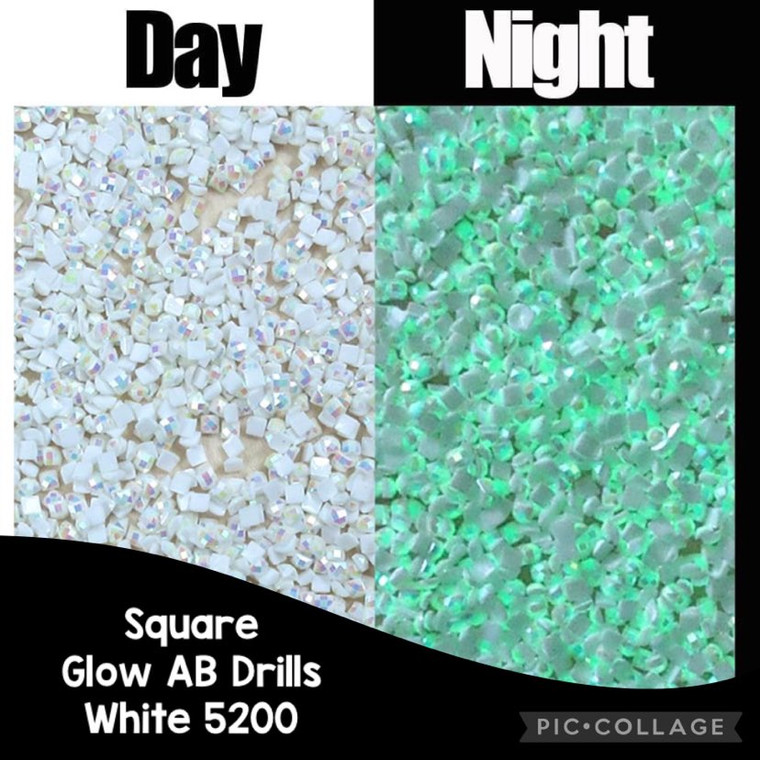 2000 Diamond Painting SQUARE AB (Aurora Borealis) GLOW Drills