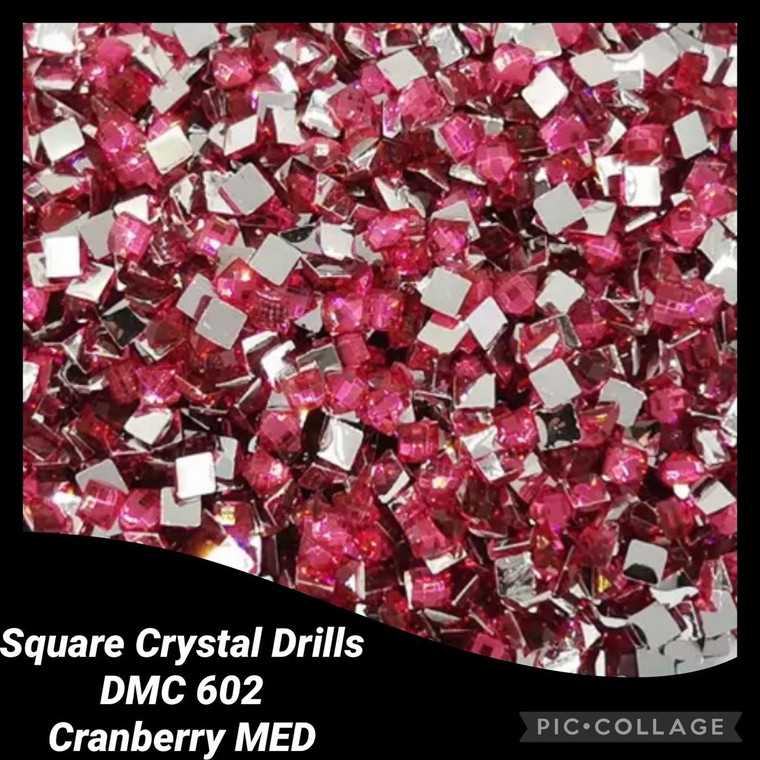 NEW 2000 Diamond Painting SQUARE Crystal Drills 602 CRANBERRY MED