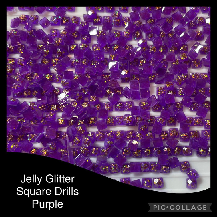 BRAND NEW - 2000 Diamond Painting JELLY SEQUINED/GLITTER SQUARE PURPLE Drills