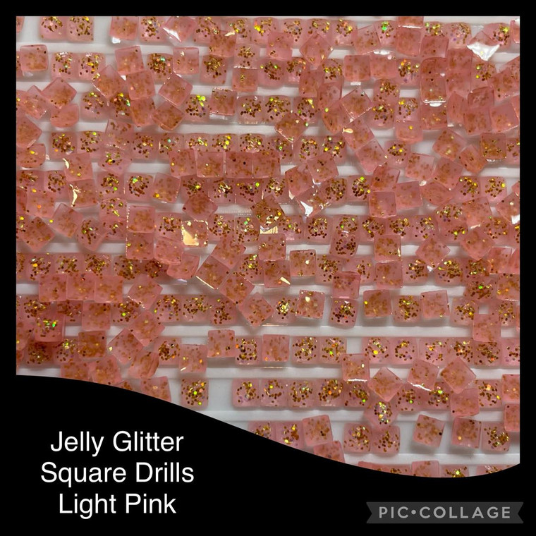 BRAND NEW - 2000 Diamond Painting JELLY SEQUINED/GLITTER SQUARE LIGHT PINK Drills