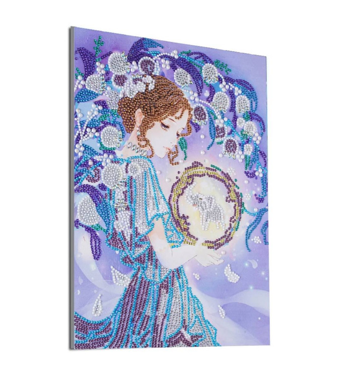 NEW 5D Crystal Blue Ruby Girl Diamond Painting Partial Drill Kit 30cm x 40cm (canvas size)