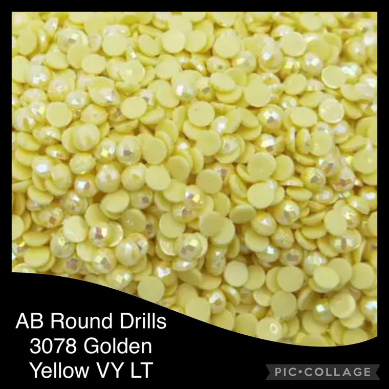 2000 Diamond Painting ROUND AB (Aurora Borealis) Drills - GOLDEN YELLOW VY LT 3078