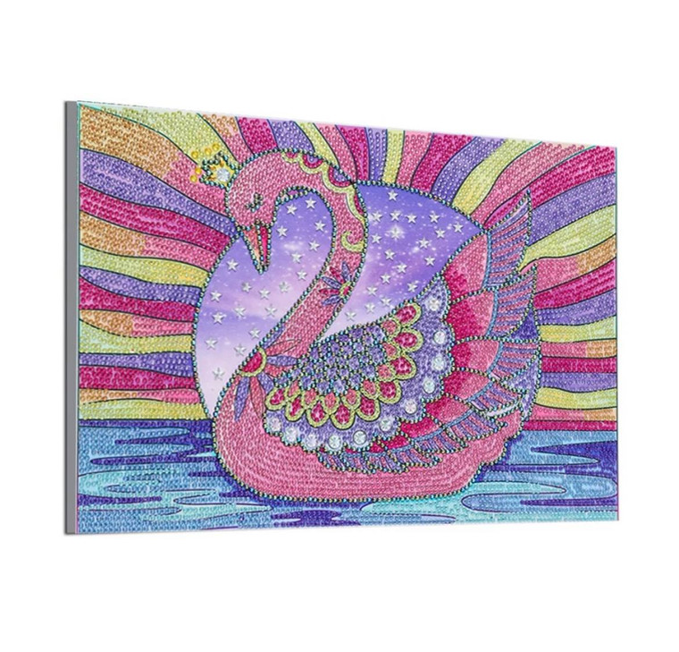 NEW 5D SWAN Diamond Painting Partial CRYSTAL Drill Kit 30cm x 40cm (canvas size)