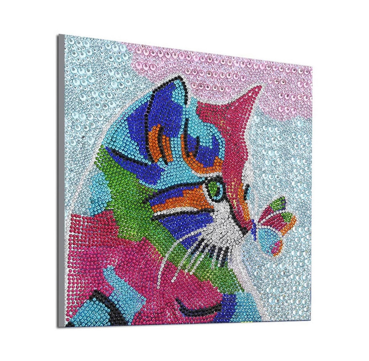 NEW 5D CAT Diamond Painting FULL CRYSTAL Drill Kit 30cm x 30cm (canvas size)