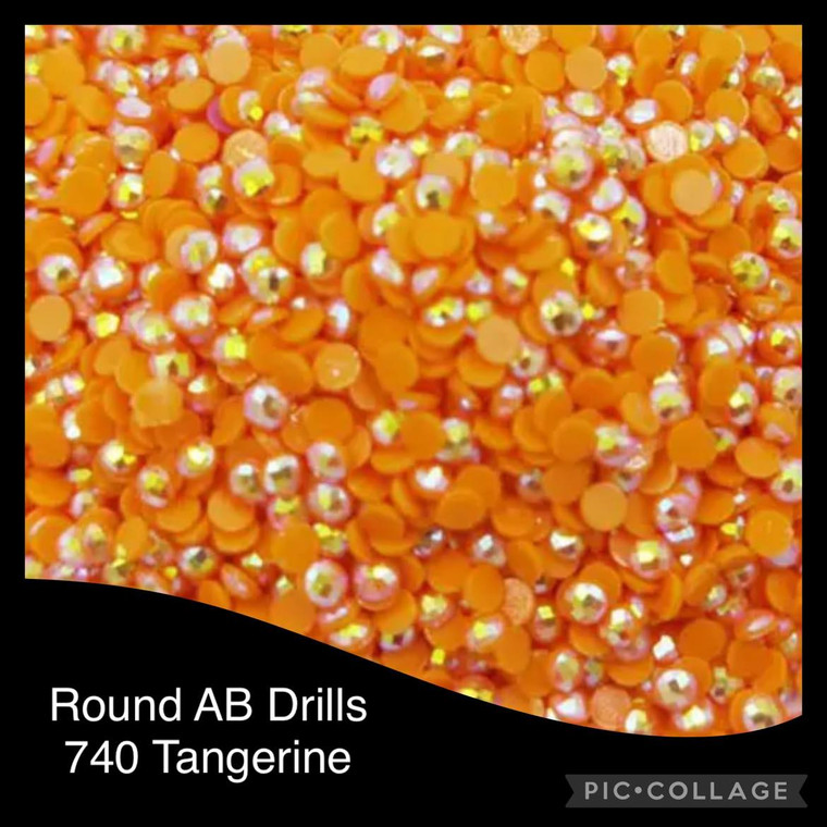 2000 Diamond Painting ROUND AB (Aurora Borealis) Drills - TANGERINE 740