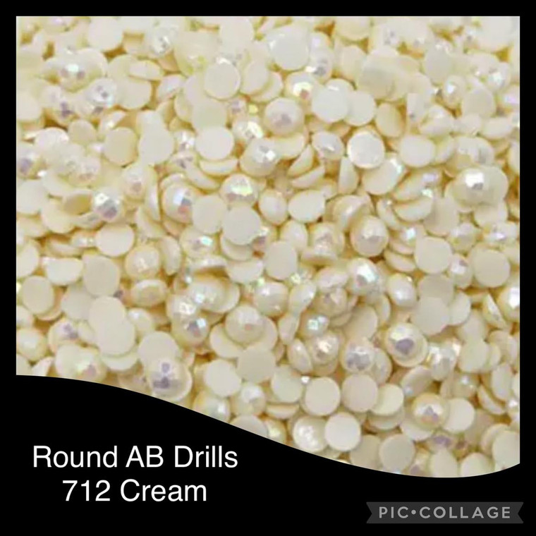 2000 Diamond Painting ROUND AB (Aurora Borealis) Drills - CREAM 712