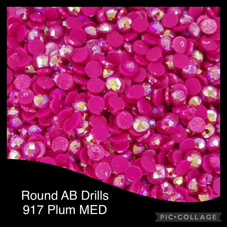 2000 Diamond Painting ROUND AB (Aurora Borealis) Drills - PLUM MED 917