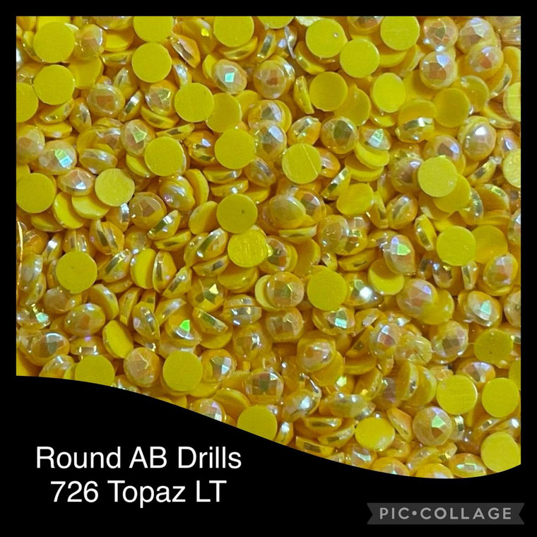 2000 Diamond Painting ROUND AB (Aurora Borealis) Drills - TOPAZ LT 726