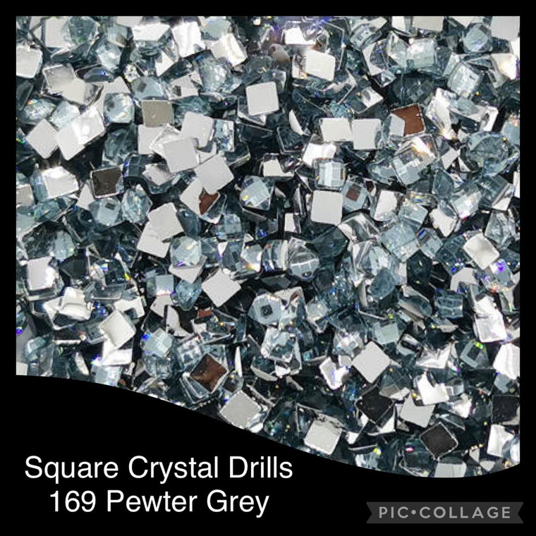 NEW 2000 Diamond Painting SQUARE Crystal Drills 169 PEWTER GREY