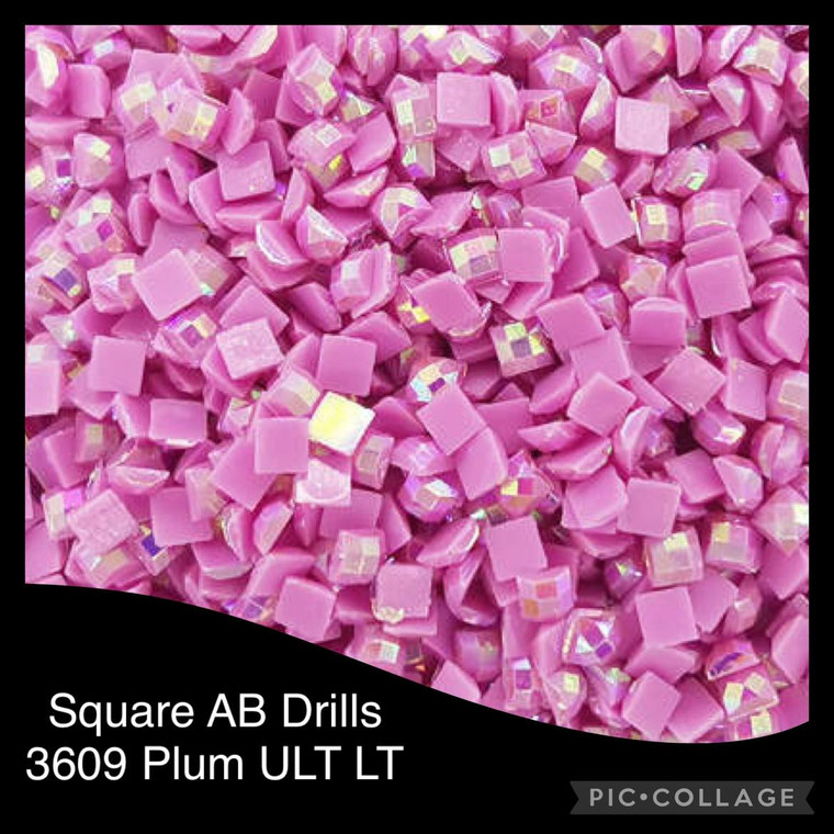 2000 Diamond Painting SQUARE AB (Aurora Borealis) Drills - DMC 3609 Plum ULT LT