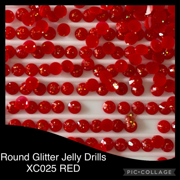 BRAND NEW - 2000 Diamond Painting JELLY SEQUINED/GLITTER ROUND RED Drills 