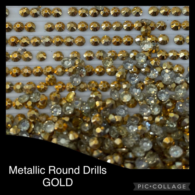 BRAND NEW - 2000 Diamond Painting METALLIC GOLD ROUND Drills