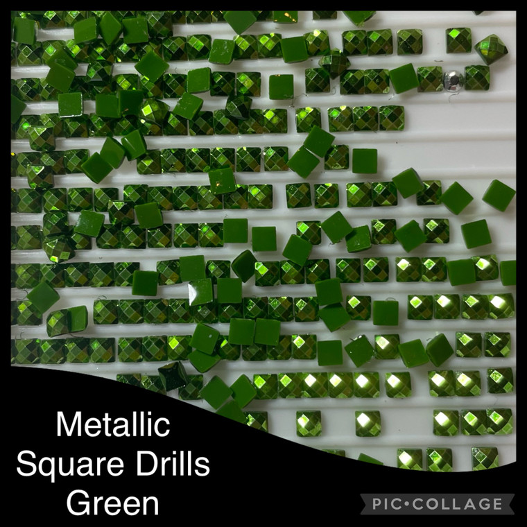 BRAND NEW - 2000 Diamond Painting METALLIC GREEN SQUARE Drills