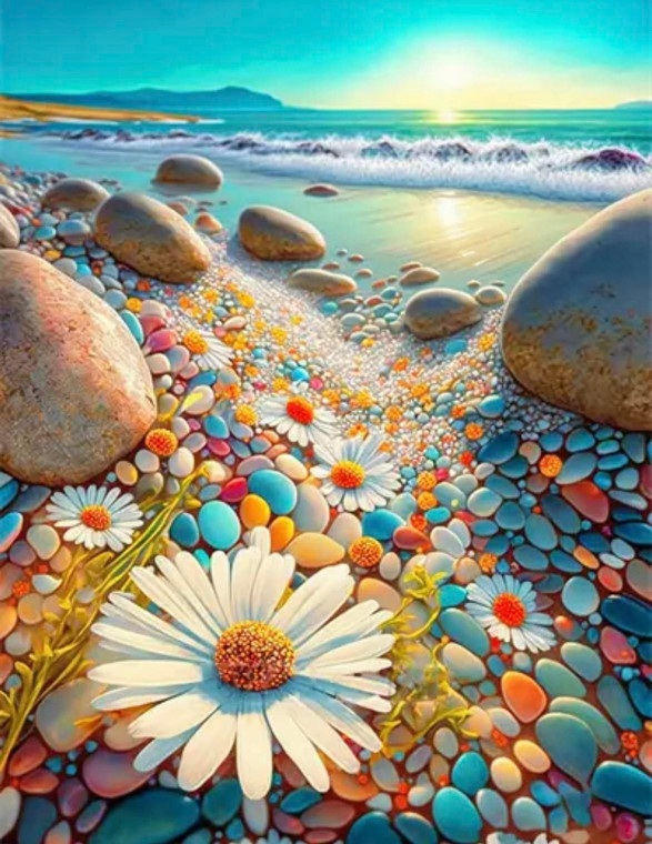 NEW Daisy Rock Beach Diamond Painting Full SQUARE Drill Kit - 50cms x 65cms